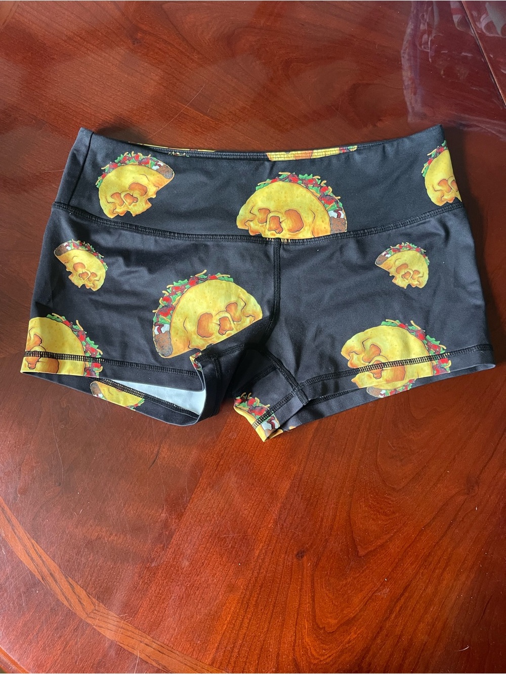 Feed Me Fight Me Shorts with Taco Print